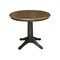 International Concepts Round 36 in Rd Top Pedestal Table, 2 X-Back Chairs, Hickory/Washed Coal, 36 in W, 36 in L, 29.1 in H K45-36RT-27B-C613-2 - alternate 3